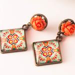 Pendientes Carmen | PNCARM | Pendientes, Largos, Vintage, Rosas