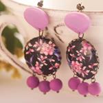 Pendientes Lilly | PNLILL | Pendientes, Largos, Lila, Morados, de Flores