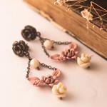 Pendientes Jane Austen | PNJAAU | Pendientes, largos, rosas, de flores, vintage