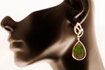 Pendientes Trebol | PNTRBO | pendientes, de, verdes, treboles, trebol, oro, largos