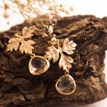 Pendientes Hoja de Abril Oro