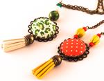 Collar Borla Rojo | COBORO | collares, rojos, de, leopardo, boton, borla, borlas, amarillo, amarillos, lunares