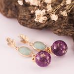 Pendientes Amazonita y Flores | PNAMFL | Pendientes, Largos, de Flores, de Amazonita, Azules, Morados, Oro