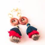 Pendientes Rodonita y Borla