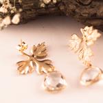 Pendientes Hoja de Abril Oro