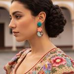 Pendientes Gabriela | PNGABR | Pendientes, Largos, turquesas, rosas, flamencos