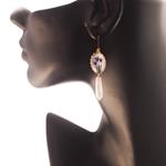 Pendientes Lirio | PNLIRI | Pendientes, para Novias, blancos, de flores, lilas, largos