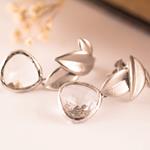 Pendientes Tres Hojas Plata Mate