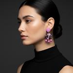 Pendientes Lilly | PNLILL | Pendientes, Largos, Lila, Morados, de Flores