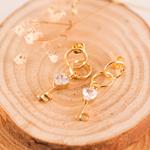 Pendientes Doble Aro LLave y Brillante