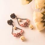 Pendientes Jane Austen | PNJAAU | Pendientes, largos, rosas, de flores, vintage