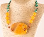 Collar Cobre Ethnic | COCOET | collares, de, caldedonia, calcedonias, agata, agatas, madreperla, amarillo, amarillos, verde, verdes, cobre