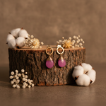 Pendientes Etiopía | PNETIO | Pendientes, de Jade, de Piedras, Rosa, de oro