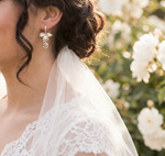Pendientes Delicate | PNDELI | Pendientes, para novias, de boda, plateados, de flores, de rama