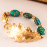 Pulsera Hoja y Turquesas