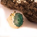 Anillo Verde Cuarzo Ajustable | ANVECU | anillos, verdes, cuarzo, ajustable, ajustables, oro, de