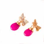 Pendientes Mariposa Jade | PNMAJA | pendientes, de, jade, rosas, morados, mariposa, mariposas, oro