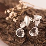 Pendientes Tres Hojas Plata Mate