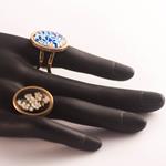 Anillo Spring | ANLEAV | Anillos, Anillo ajustable, de acero inoxidable, de flores, azul, de oro