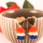 Pendientes Borla Corazón de Oro