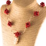 Collar Búho y Coral | COBUCO | collares, de, corales, búhos, corales, rojos, rojo