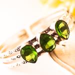 Brazalete Cristal Oliva | BRCROL | pulseras, de, verdes, cristal, plata, brazaletes