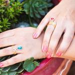 Anillo Oro Lágrima Rosa