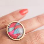 Anillo Ondas | ANONDA | ANILLOS, AJUSTABLES, de cristal, de acero inoxidable, rojos, azules