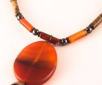 Collar Agata Borla | COAGBO | collares, de, hematites, agata, agatas, jaspe, marron, marrones, borla, borlas