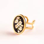 Anillo Elisabeth | ANELIS | Anillos, Anillo ajustable, de acero inoxidable, antiguo, de flores, negro, de oro