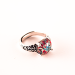 Anillo Ajustable Flor Real Rojo y Azul