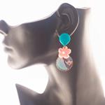 Pendientes Gabriela | PNGABR | Pendientes, Largos, turquesas, rosas, flamencos