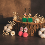 Pendientes Ainara | PNAINA | Pendientes, Largos, Fussia, Verdes