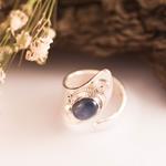 Anillo Cianita Ajustable de Plata | ANCIAJ | Anillo, de Plata, Cianita, Kyanita, Azul, de PIedra, Ajustable