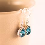 Pendientes de Plata y  Lágrima de Cristal