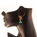 Pendientes Rama Oro y aguamarina