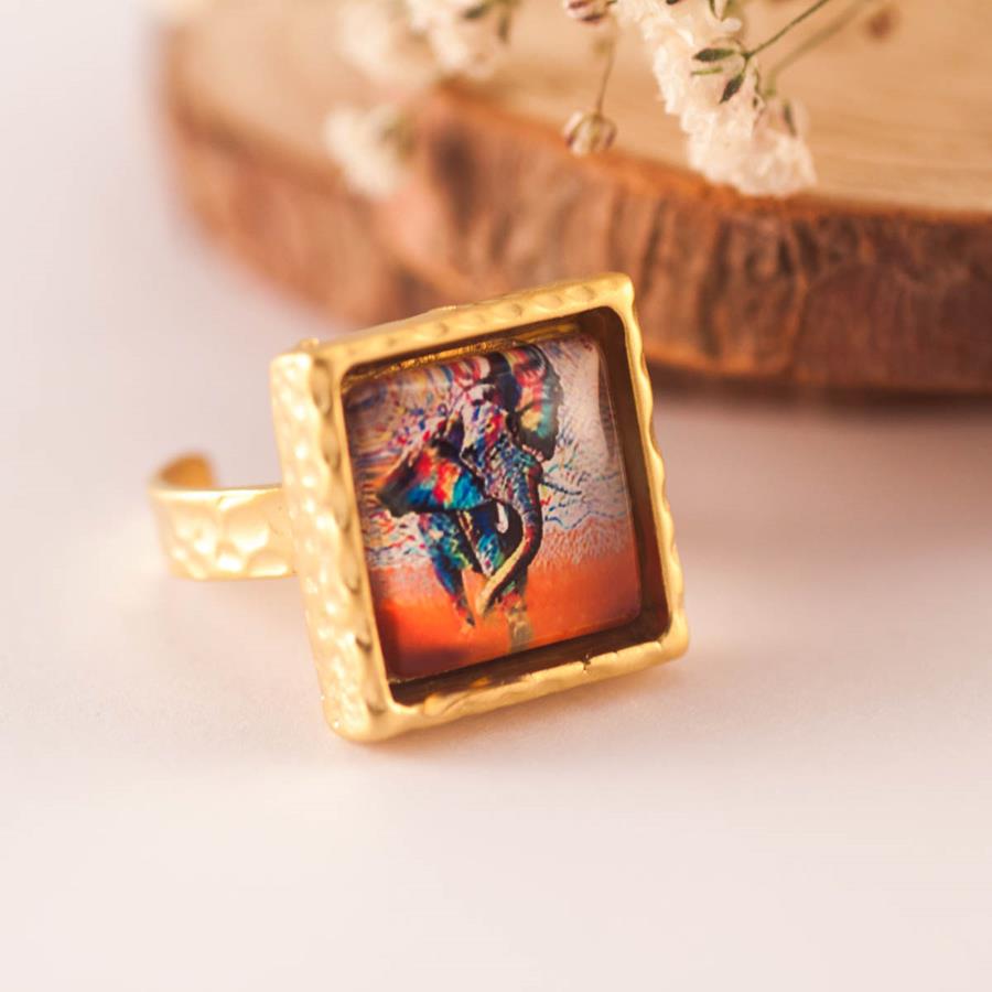 Anillo Ajustable Elefante | ANAJEL | Anillo, de Oro, Ajustable, de Elefante, Cuadrado