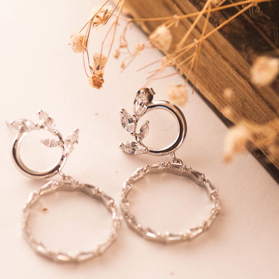 Pendientes Antártida | PNANTA | Pendientes. de aro, aros, plata, para novias, de novias, de boda, circonias, brillantes
