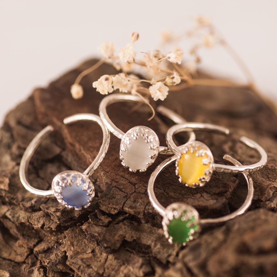 Anillo de Plata y Ojo de Gato