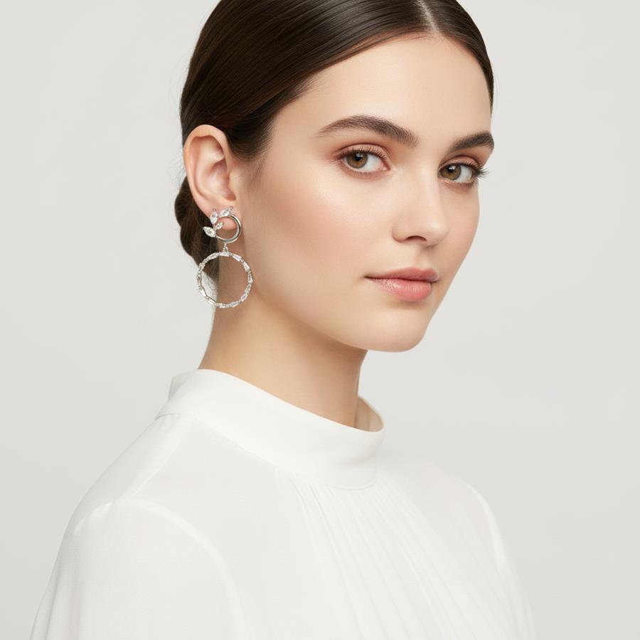 Pendientes Antártida | PNANTA | Pendientes. de aro, aros, plata, para novias, de novias, de boda, circonias, brillantes