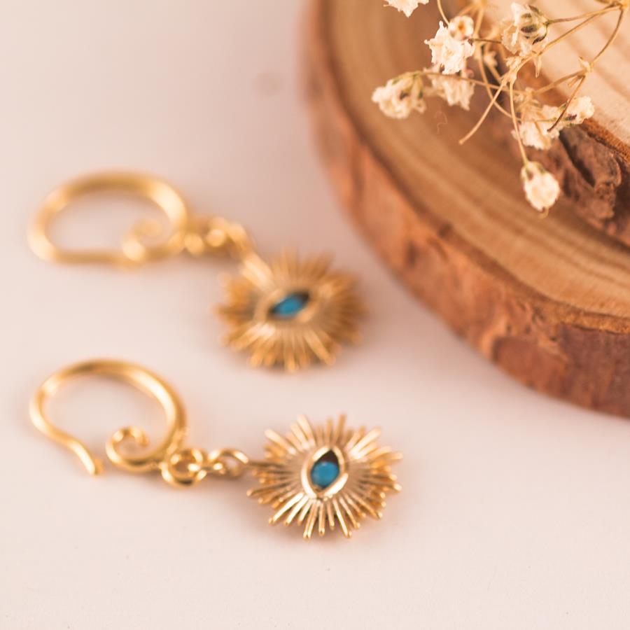 Pendientes Ojo Turco Oro y cristal