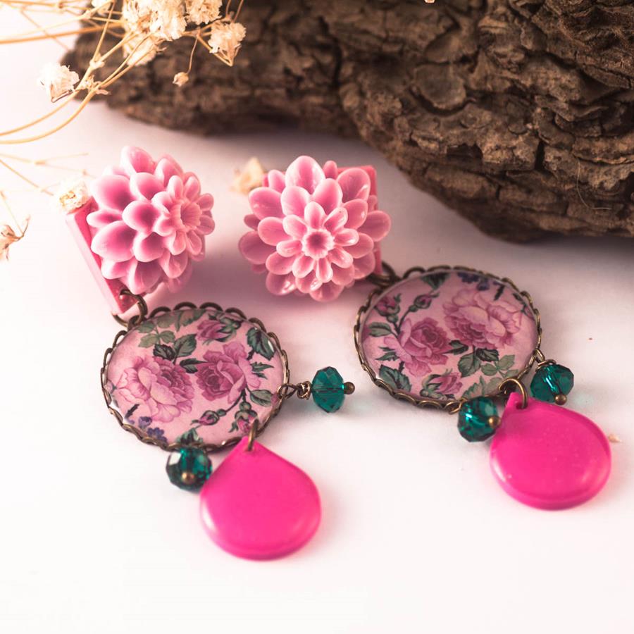 Pendientes Azucena | PNAZUC | Pendientes, Largos, rosas, de flores