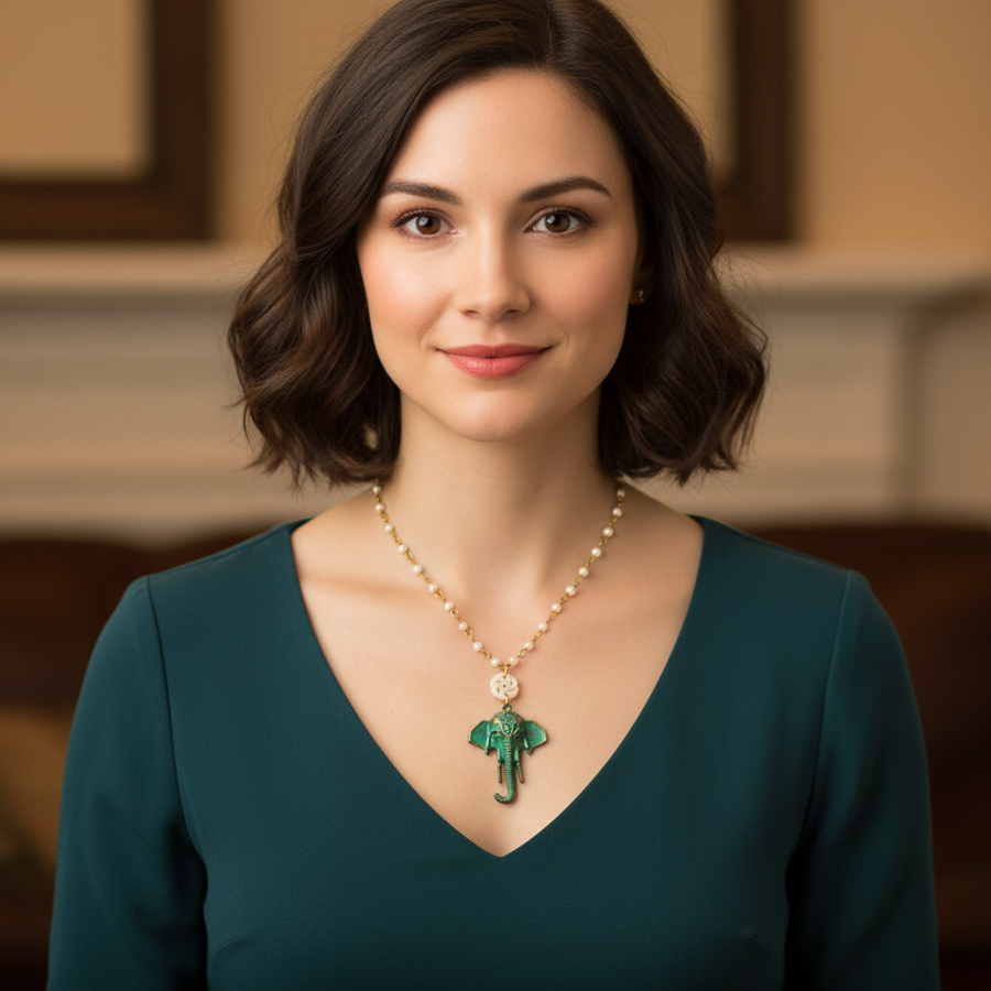 Collar Elefante y Jade