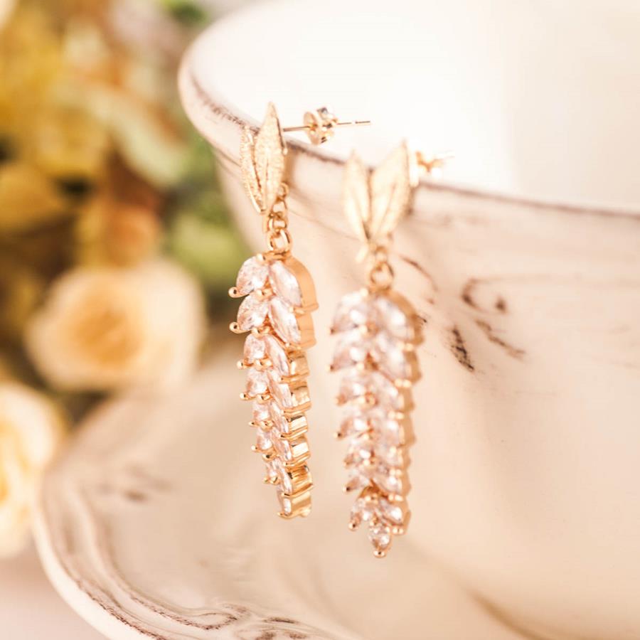 Pendientes Imperio | PNIMPE | Pendientes, Largos, de Boda, Novias, de Oro, Brillantes