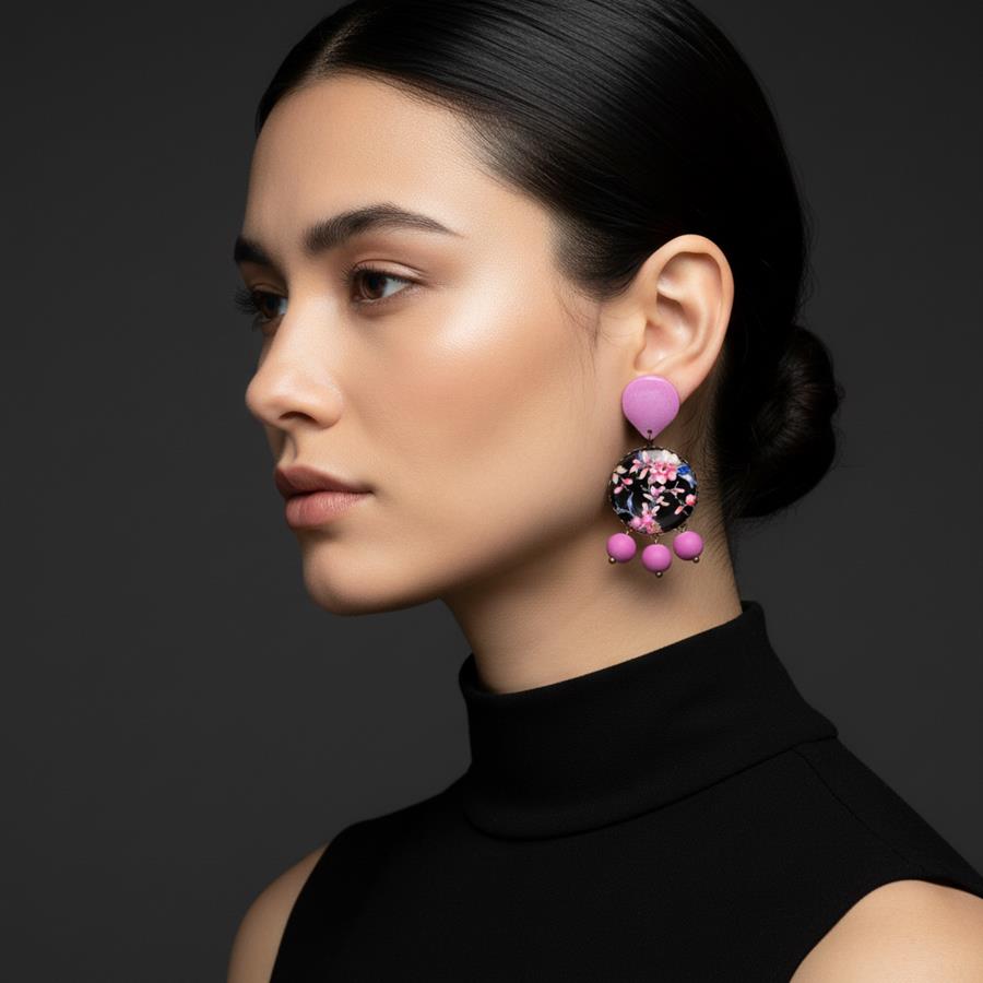 Pendientes Lilly | PNLILL | Pendientes, Largos, Lila, Morados, de Flores