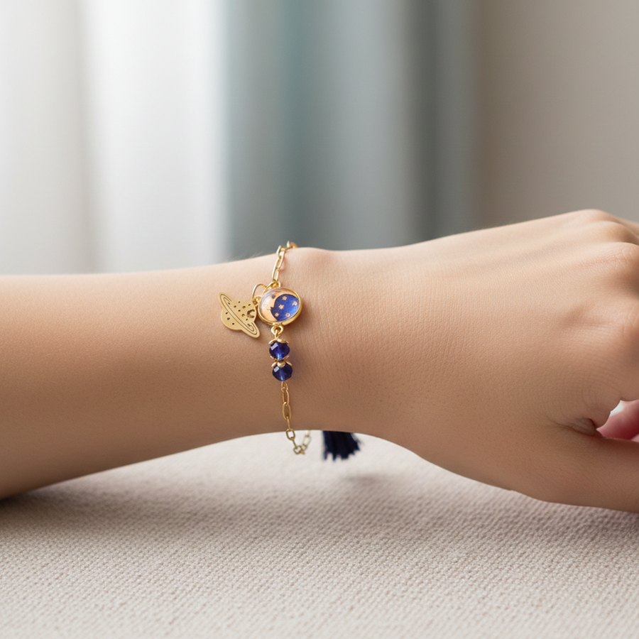 Pulsera Luna | 10425 | Pulsera, de acero, oro, de luna, azul