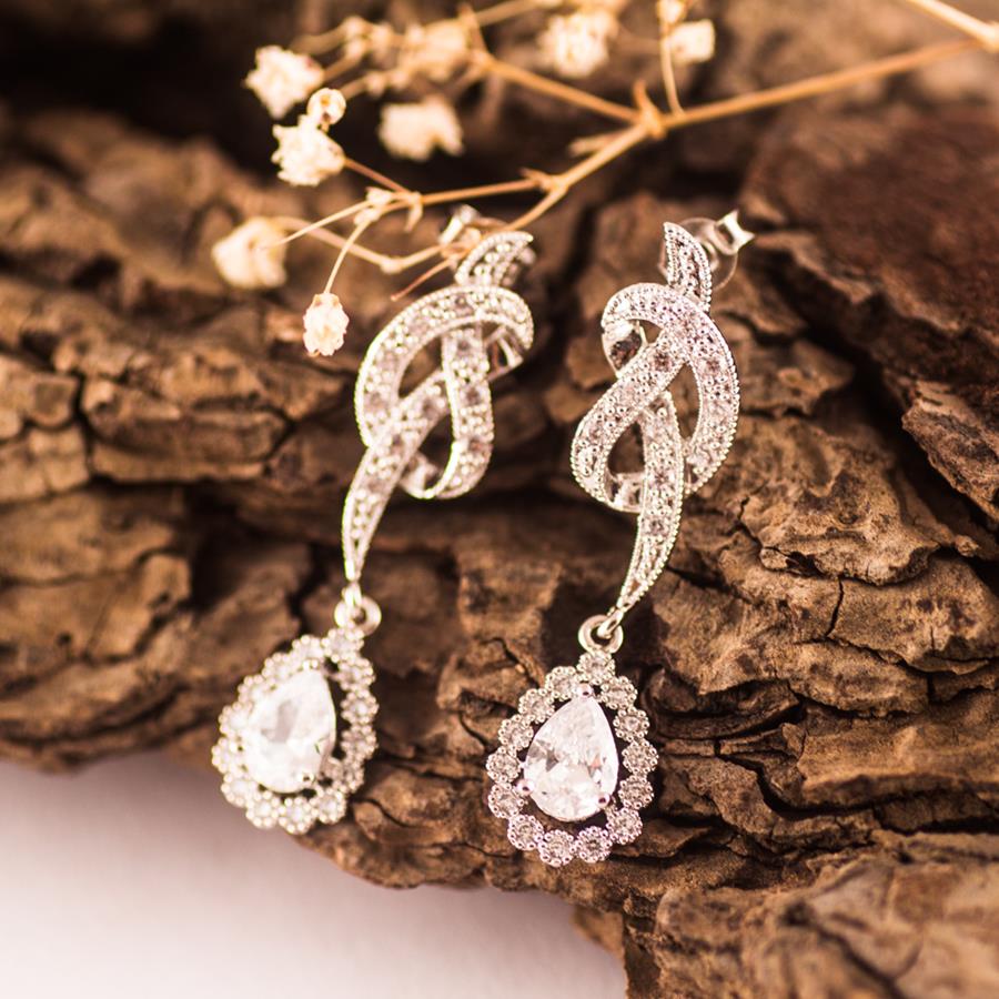 Pendientes Novia Nudo y Circonias de Plata