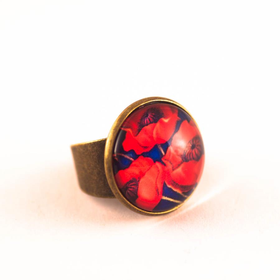 Anillo Amour | ANAMOU | Anillo, Anillo ajustable, rojo, de amapolas, de flores