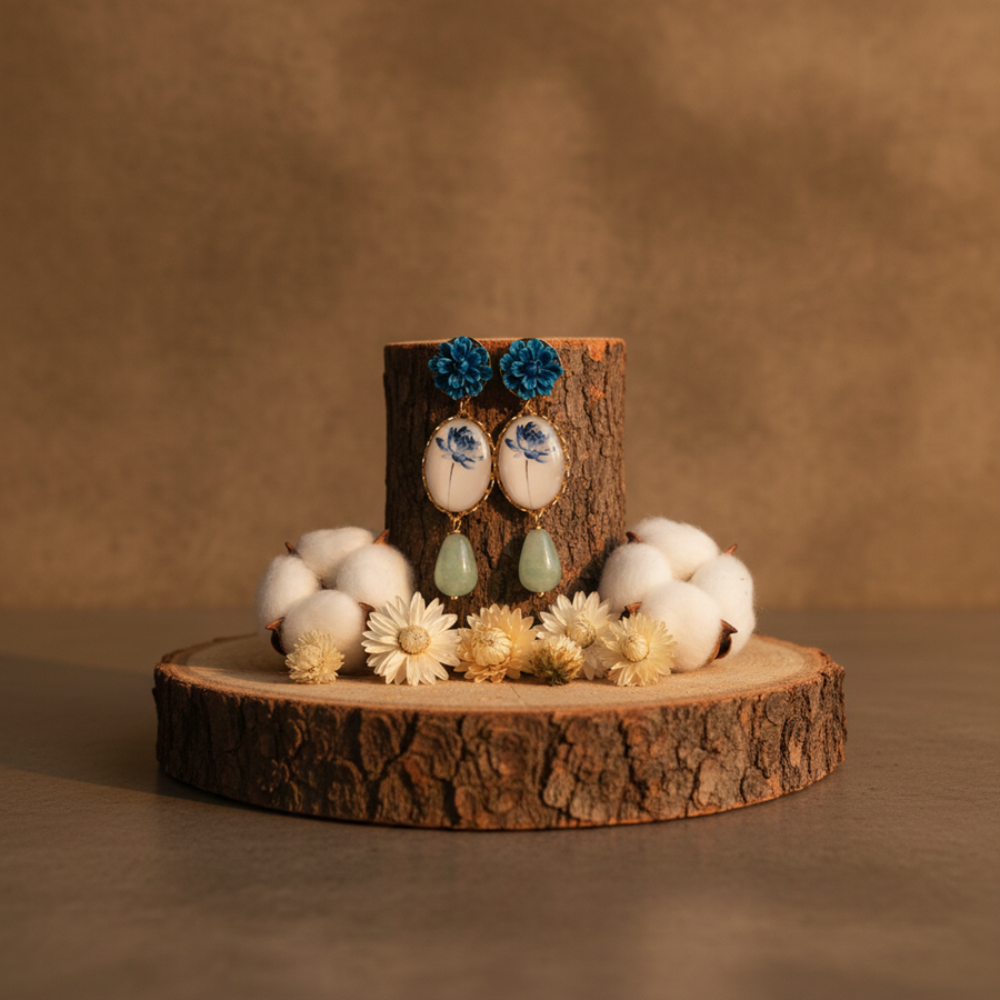 Pendientes dalia Azules