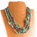Collar Vueltas Turquesas | COVUTU | collares, de, turquesas, azules, corales